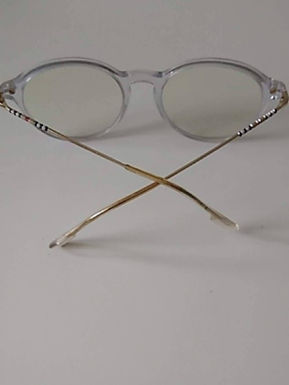 Burberry Clear Frame Glasses with Gold Temples